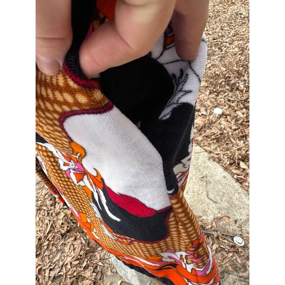 70s MÖVE (Moeve) Terrycloth Robe Coat Mandarin Collar Vibrant Mix Print Cotton - Picture 13 of 13